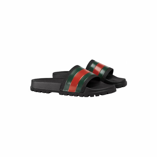 Gucci Webbed Sliders