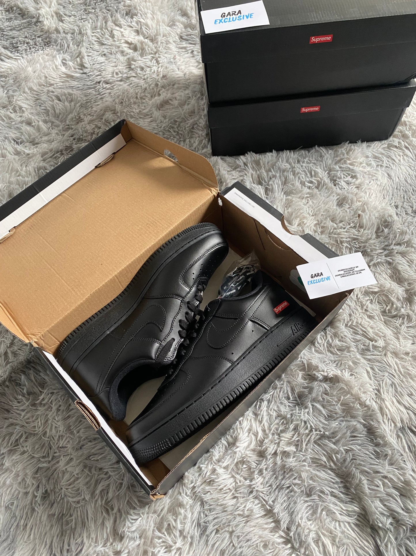 Supreme x Nike Air Force 1 Low 'Box Logo - Black' Next Day